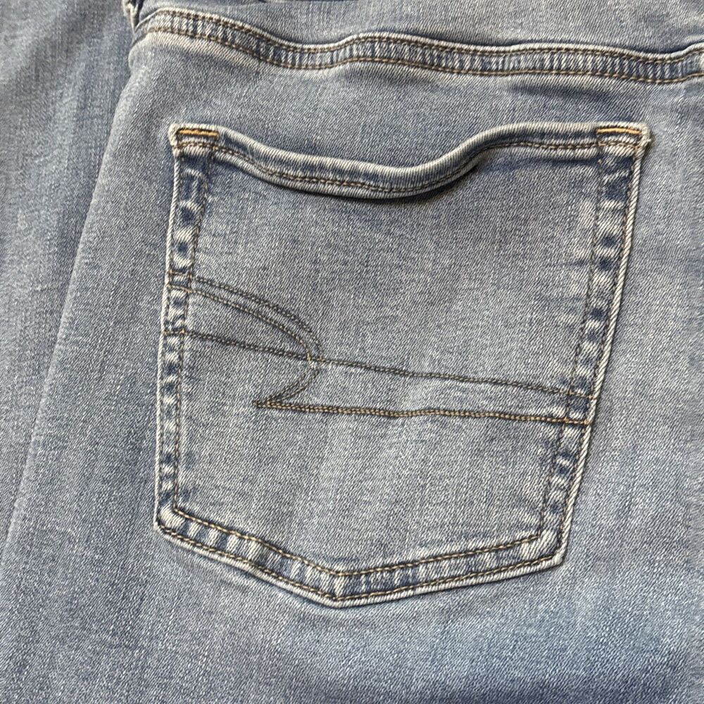 American Eagle Jeans Womens 14 Blue Kick Boot Bootcut Mid Rise Stretch Faded - Picture 13 of 15